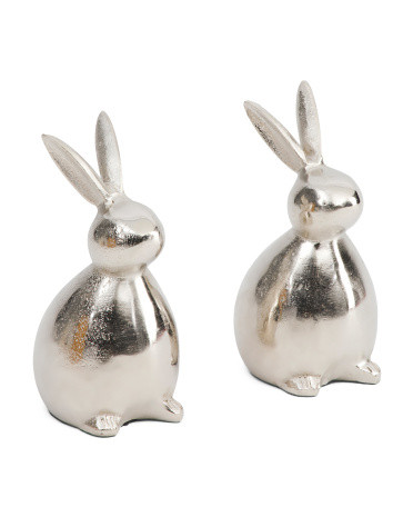 Set Of 2 Aluminum Rabbits | TJ Maxx