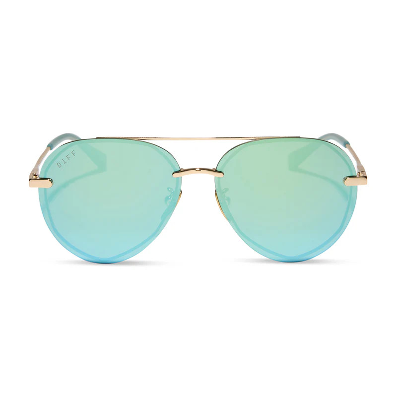 COLOR: gold aquatic awe mirror sunglasses | DIFF Eyewear
