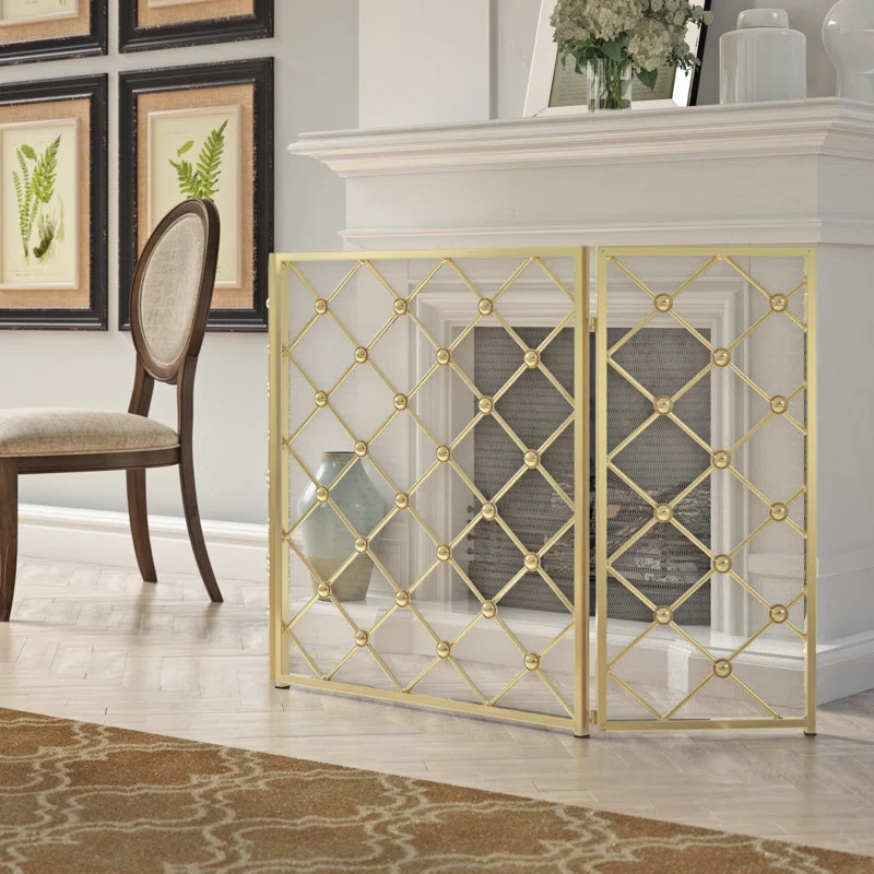 Winston Porter Prater 3 Panel Iron Fireplace Screen | Wayfair | Wayfair North America
