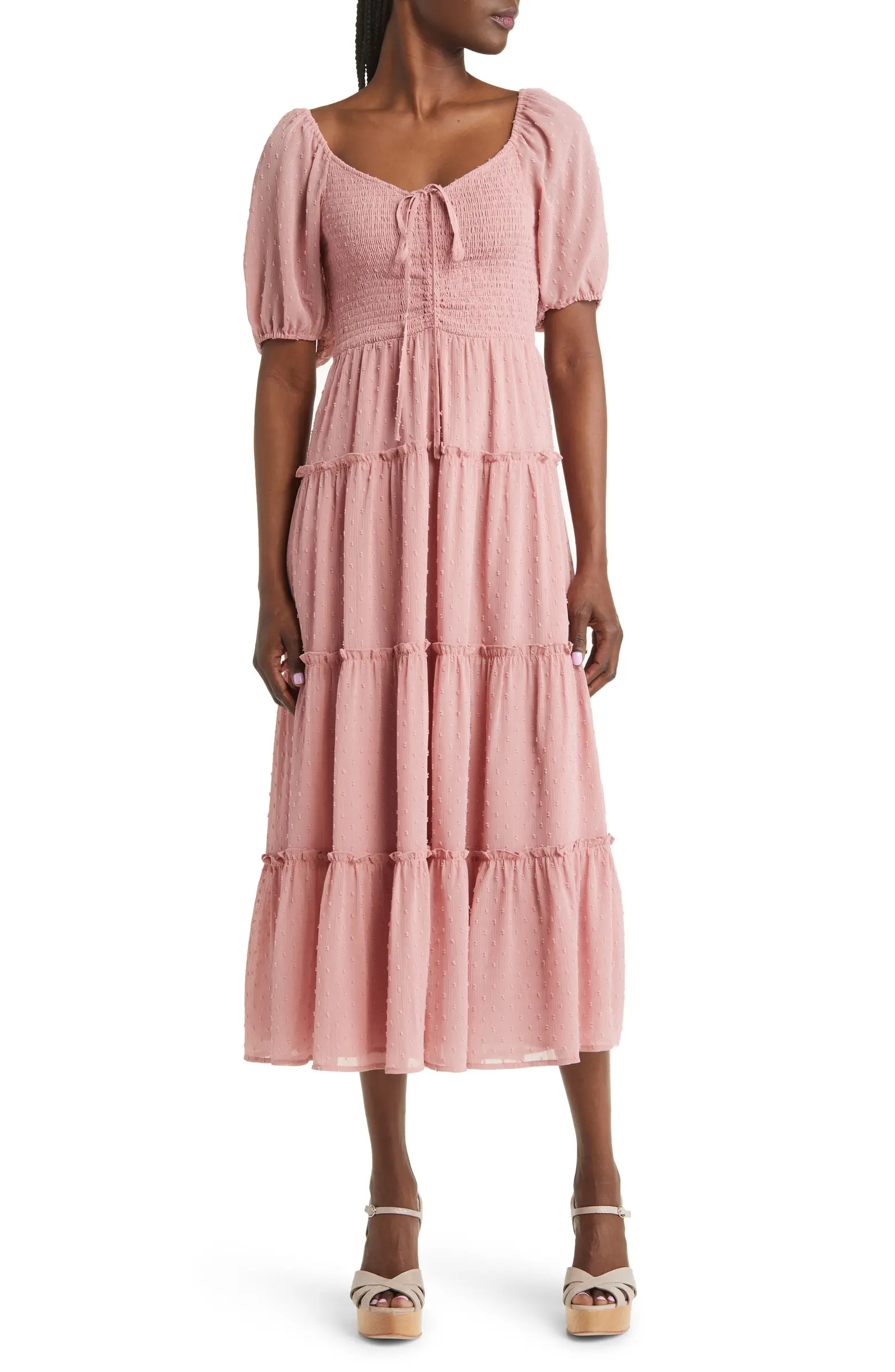 Tiered Smocked Midi Dress | Nordstrom