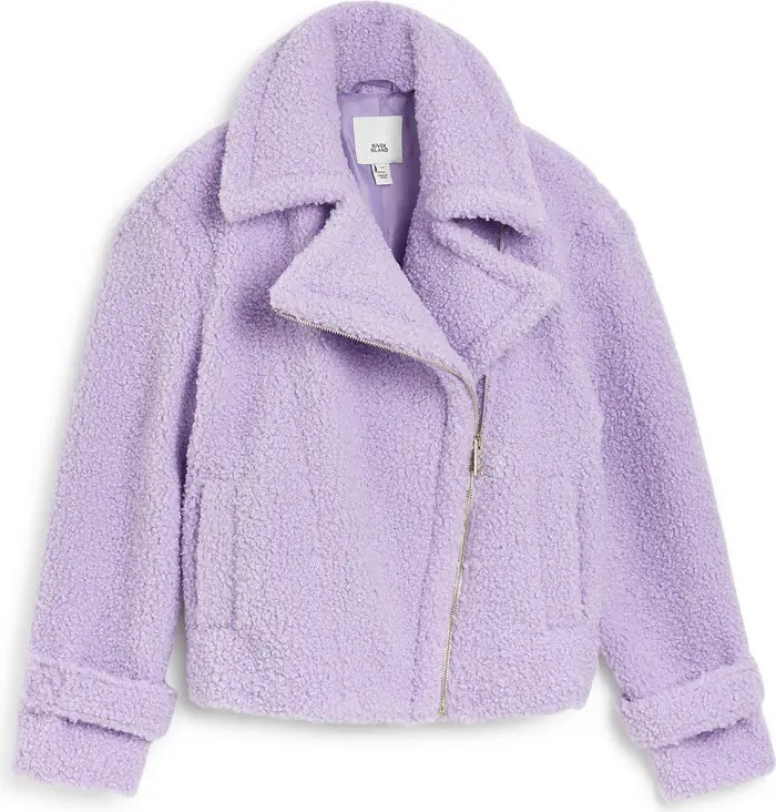 River Island Faux Shearling Biker Jacket | Nordstrom | Nordstrom