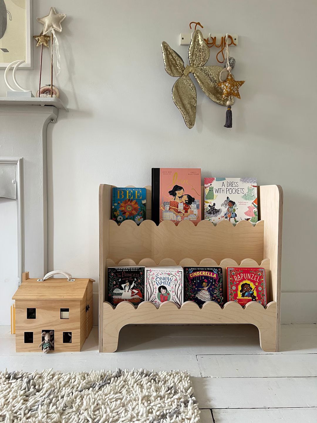 Scalloped Montessori Children's Bookcase Scallop Shelf - Etsy | Etsy (US)