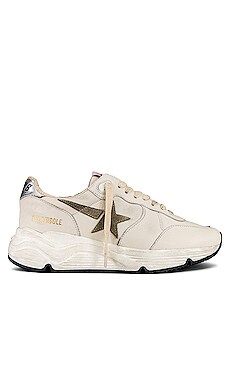 Golden Goose Running Sole Sneaker in White, Taupe, & Silver from Revolve.com | Revolve Clothing (Global)
