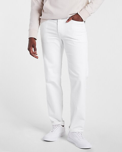 Slim Straight White Temp Control Hyper Stretch Jeans | Express