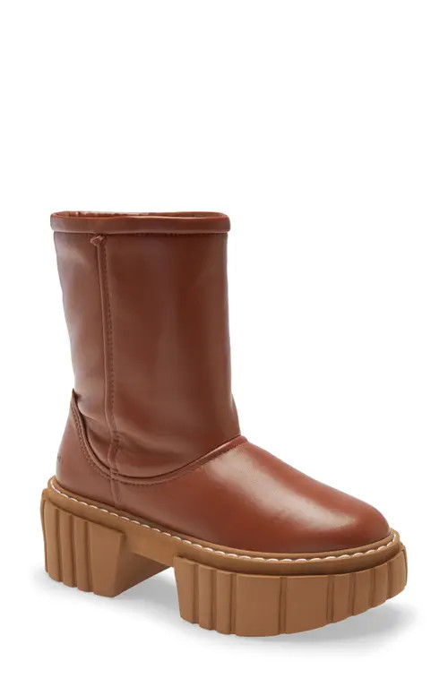 Stella McCartney Emilie Faux Shearling Lined Platform Boot in Brandy at Nordstrom, Size 10Us | Nordstrom