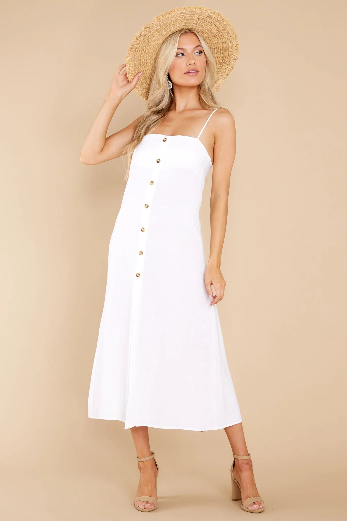 For Forever White Midi Dress | Red Dress 