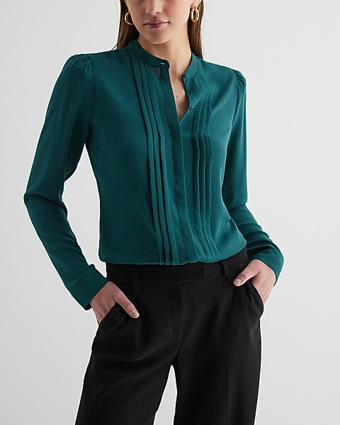 Pleated Relaxed Portofino Shirt | Express