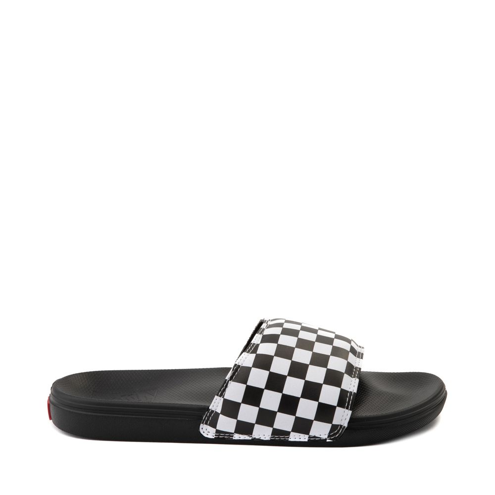 Vans La Costa Slide On Checkerboard Sandal - Black / White | Journeys