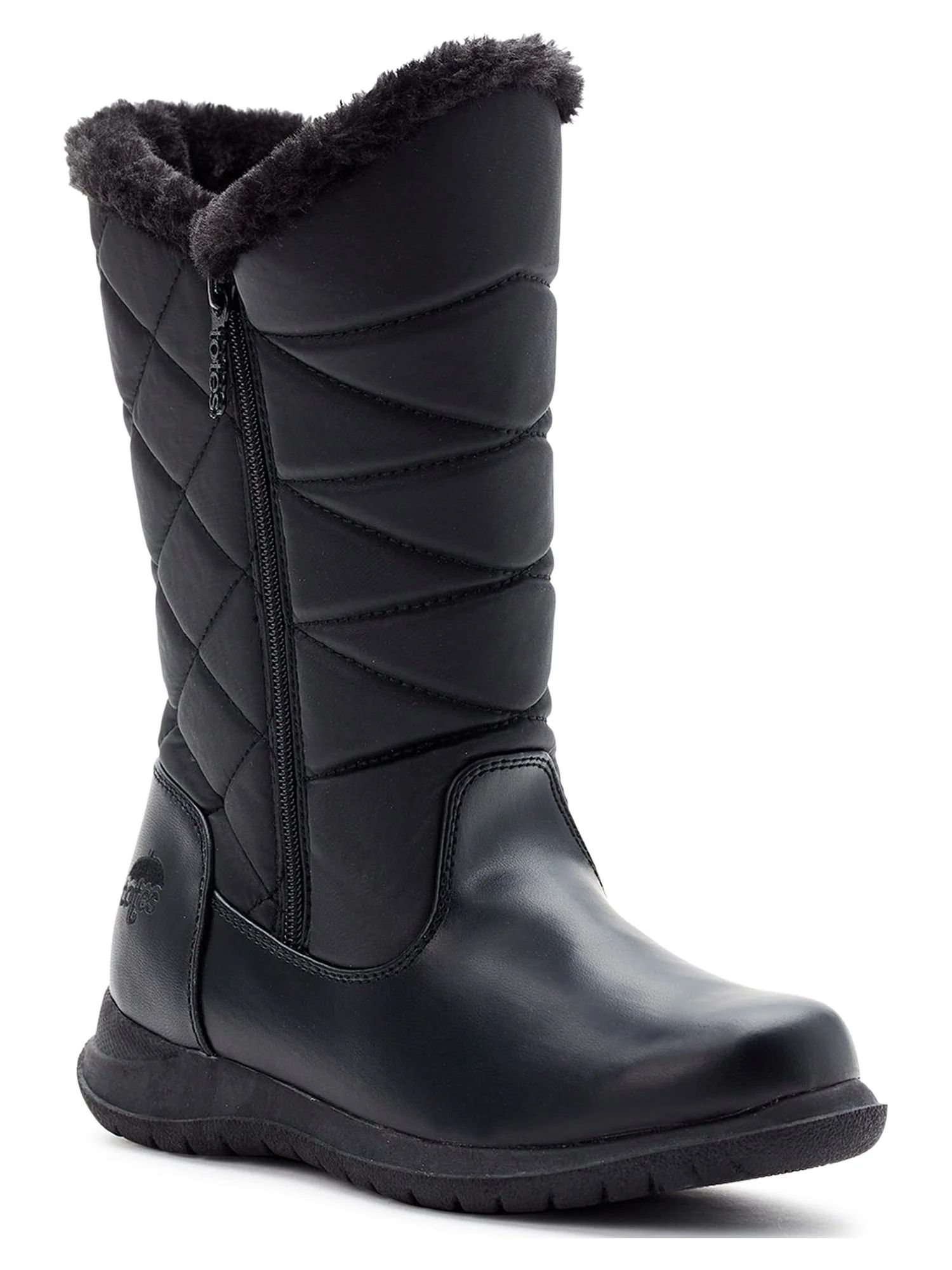 Totes Women's Edgen Waterproof Zip Up Snow Boots, Sizes 6-11, Wide Width Available | Walmart (US)