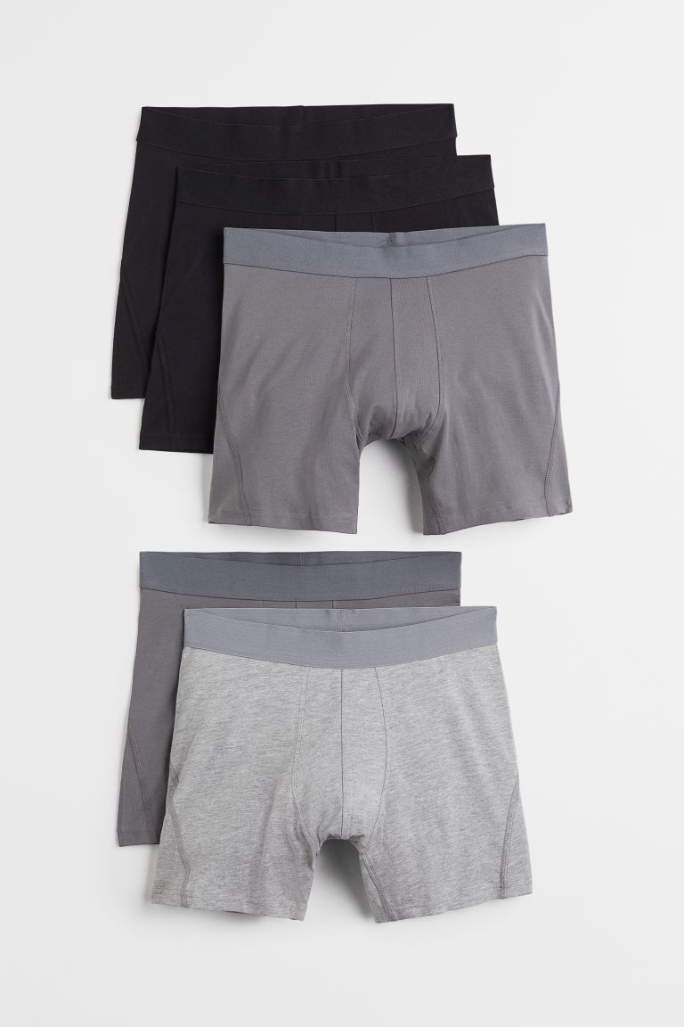 H & M - 5-pack Cotton Boxer Shorts - Gray | H&M (US + CA)