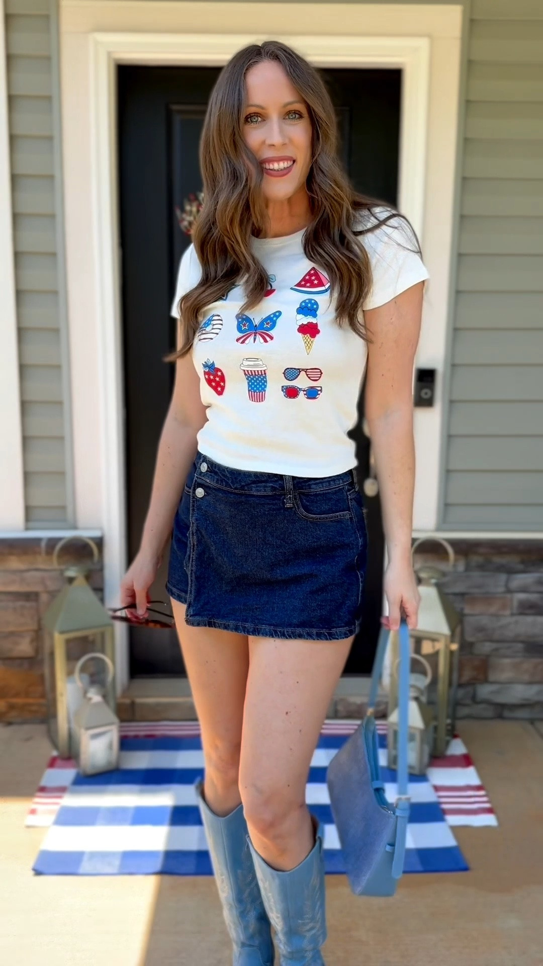 Summer outfit idea ❤️🇺🇸

Walmart fashion , denim skirt, western boots, Amazon fashion, Fourth of July

#LTKootd #LTKgrwm #LTKSeasonal
