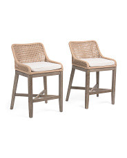 Set Of 2 22x37.5 Grid Weave Rope Counter Stools | Chairs & Seating | Marshalls | Marshalls