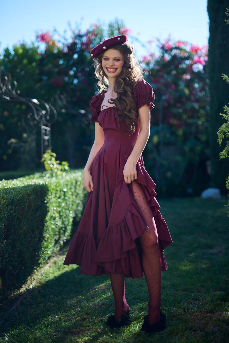 The Bordeaux Foxglove Dress | Selkie Collection