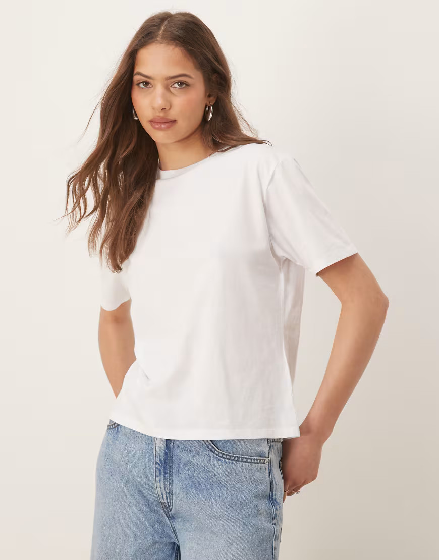 Abercrombie & Fitch cropped T-shirt in white | ASOS (Global)