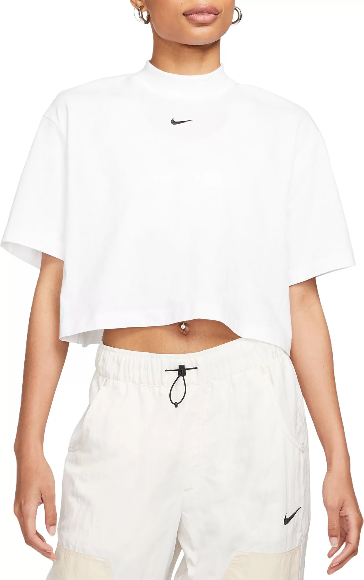 Nike Women's Sportswear Essential Mock Neck Short Sleeve T-Shirt, XXL, White | Dick's Sporting Goods