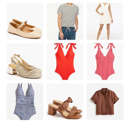 Jcrew and jcrew factory sale! Tom LIVES in these shorts. Shoes are tts, as are swimsuits and active dress. Unsure on button down but I’m assuming tts

#LTKSeasonal #LTKStyleTip #LTKSaleAlert