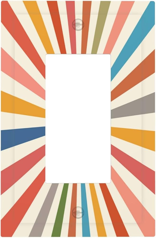 Abstract Colorful Sun Retro Geometric Sunrise 1 Gang Rocker Boho Light Switch Covers Decorative S... | Amazon (US)