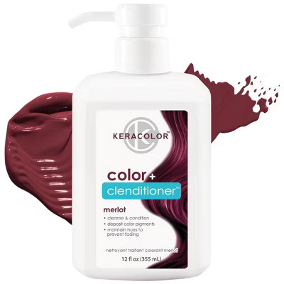 Keracolor Clenditioner Hair Dye (MERLOT) Semi Permanent Hair Color Depositing Conditioner - (12 Oz) Haircolor | Target