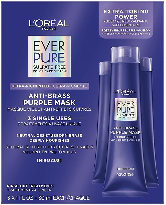 L'Oreal Paris EverPure Ultra Pigmented Anti Brass Purple Rinse-Out Mask for Bleached, Blonde or H... | Amazon (US)