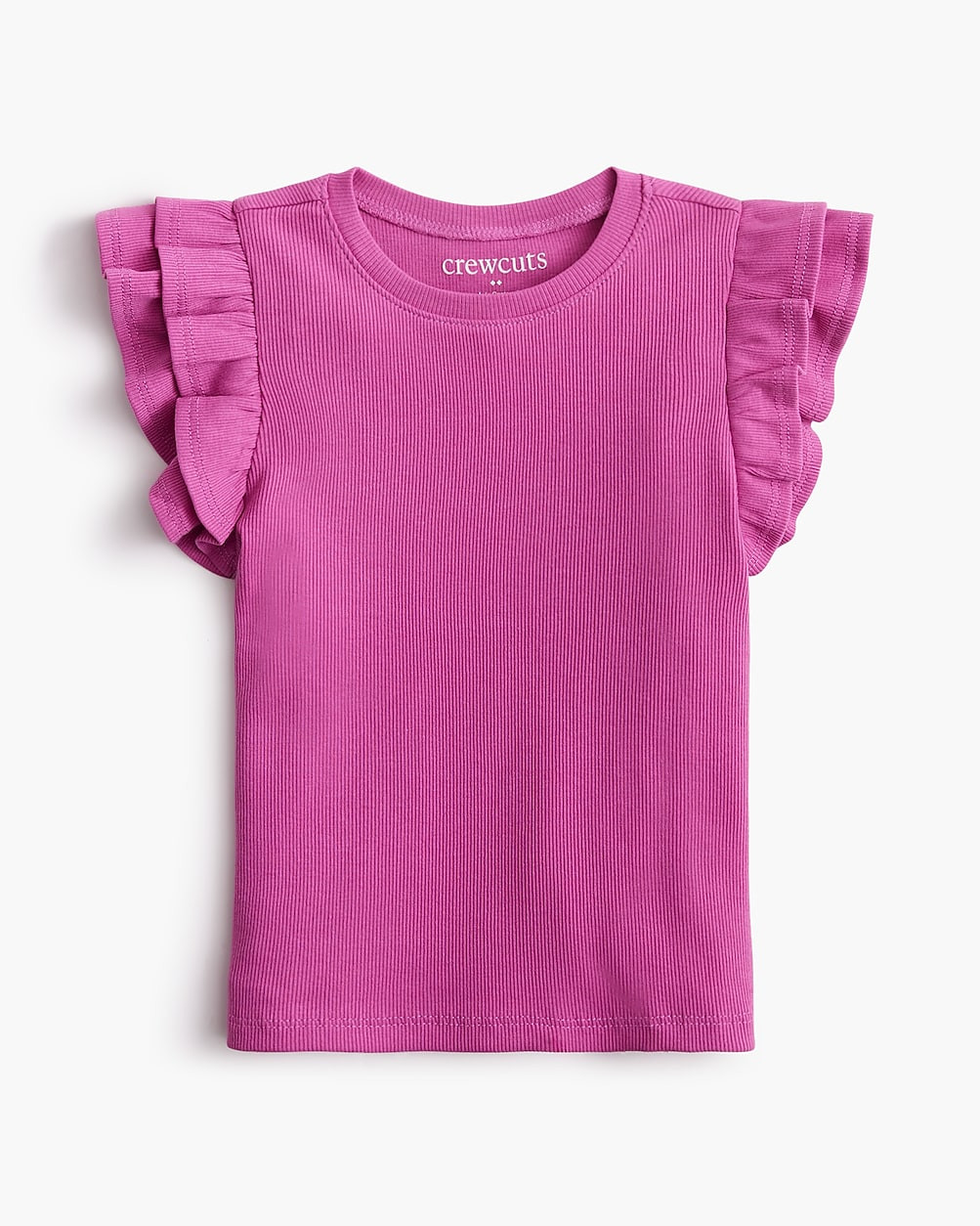 Girls' ribbed ruffle-sleeve tee | J.Crew Factory