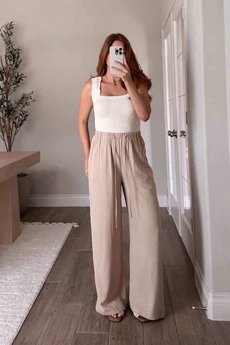 amazon finds! top: xs-s // pants: medium (run true to size, avoid dryer with these) // sandals: i’d go UP if in between 