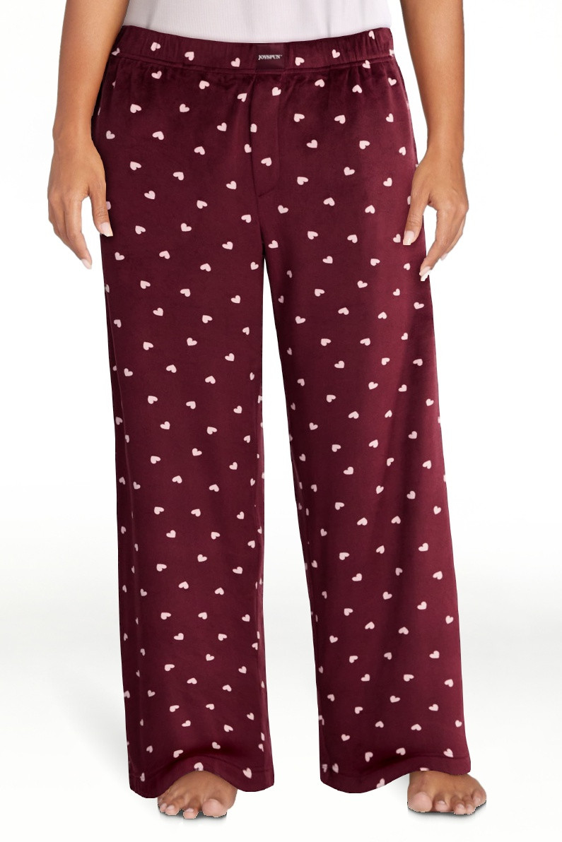 Joyspun Women's Velour Wide-Leg Sleep Pants, Size XS-3X - Walmart.com | Walmart (US)