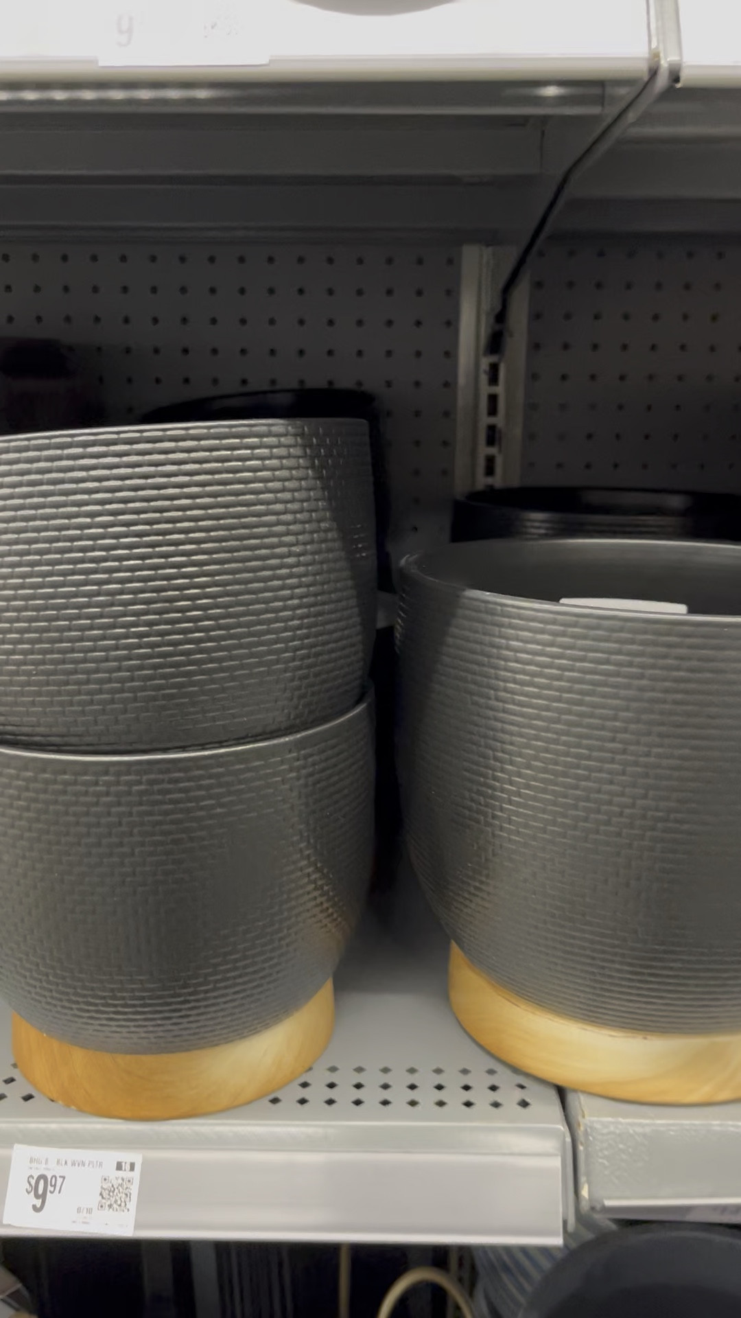 Designer look for less! 
Black pot planters with style.