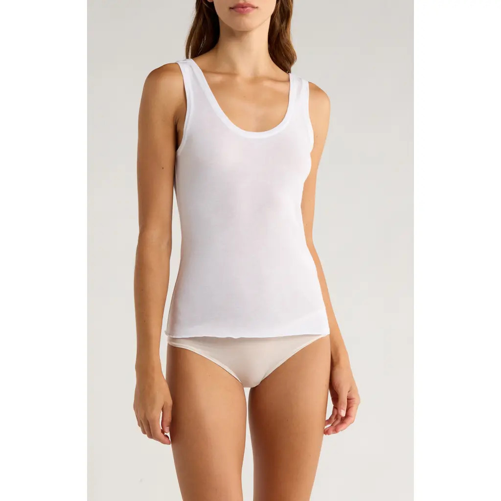 Nordstrom Luxe Delicate Layering Tank Top in White at Nordstrom, Size X-Small | Nordstrom