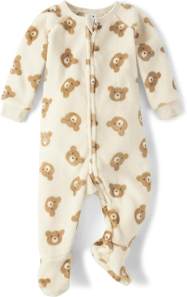 The Children's Place Baby and Toddler Fleece Zip-Front One Piece Footed Pajama | Amazon (US)