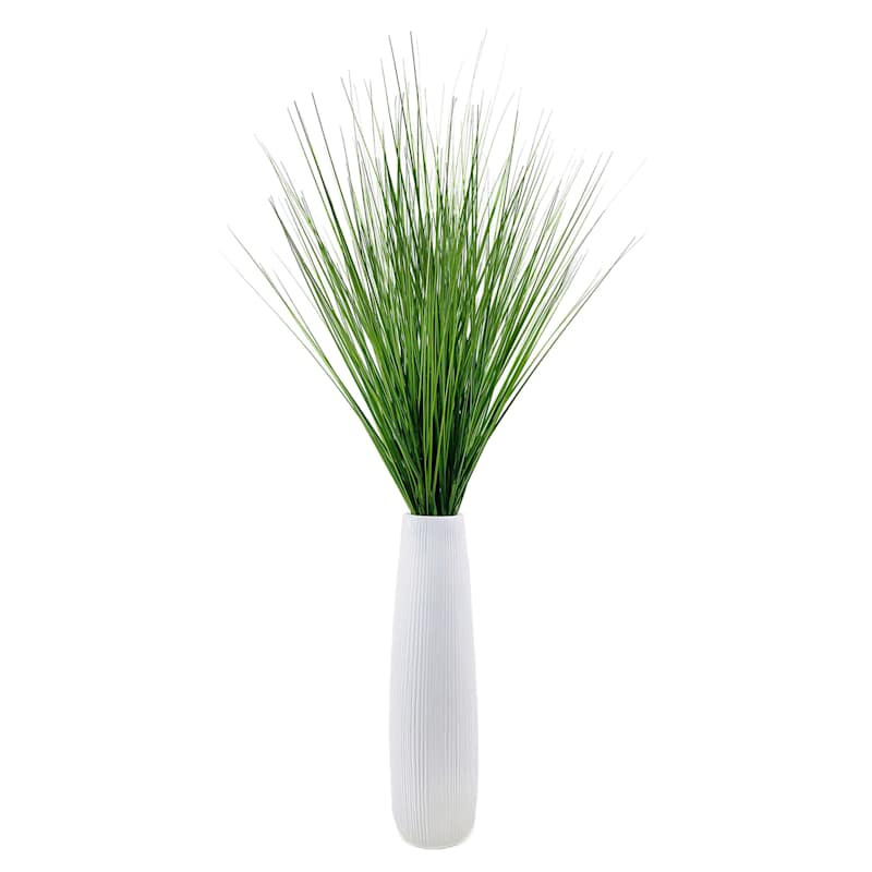 Onion Grass Bundle with White Magnesia Planter, 44" | At Home