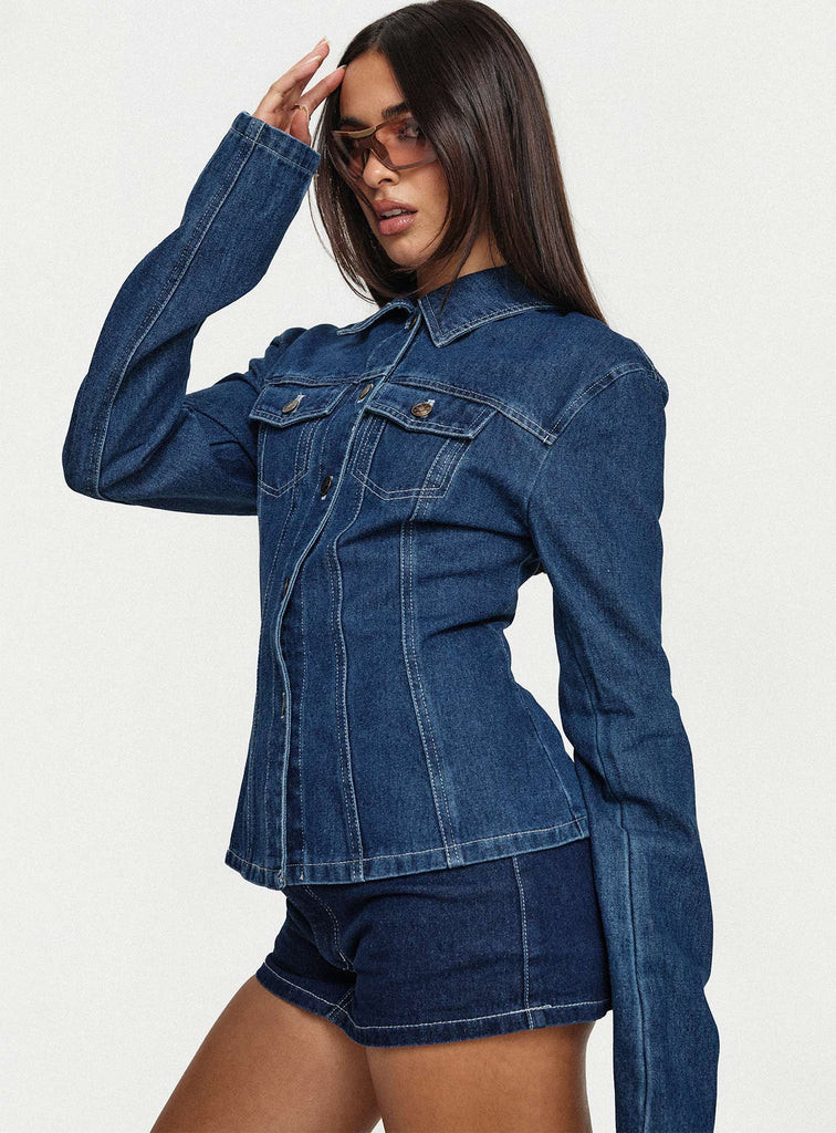 Rider Jacket Blue Denim | Princess Polly US