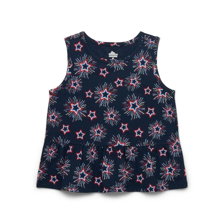 Americana Toddler Girls Peplum Tank Top from Way to Celebrate, Sizes 18M-5T | Walmart (US)