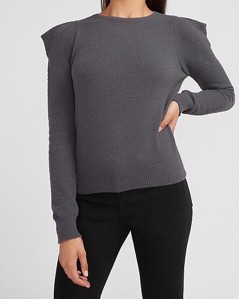 Puff Shoulder Crew Neck Sweater | Express