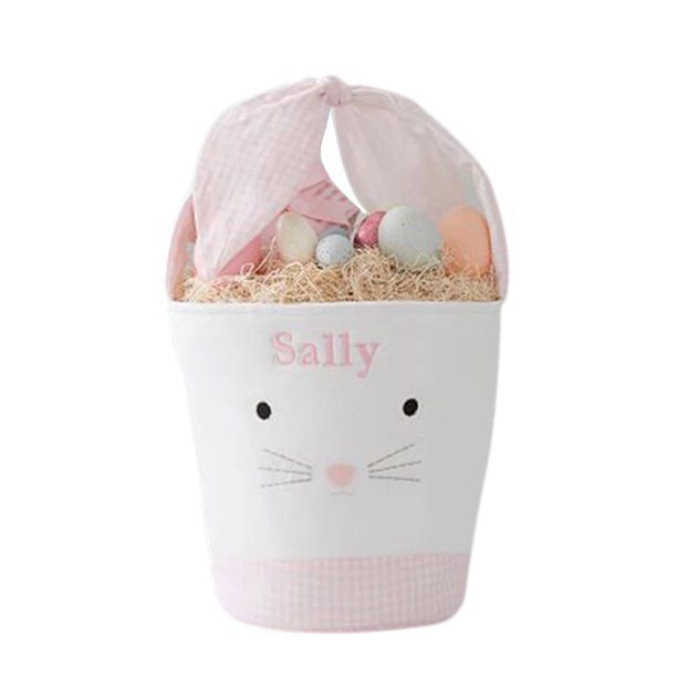 Easter Cute Cartoon Bunny Bucket Pink Easter Cute Cartoon Bunny Bucket Bow Children Candy Gift Ba... | Walmart (US)