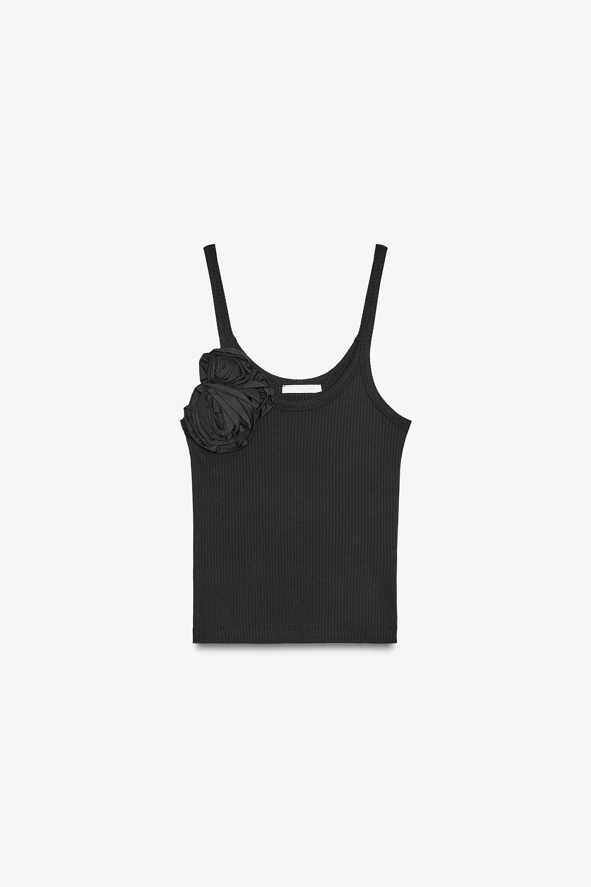 FLORAL RIBBED TOP | Zara US