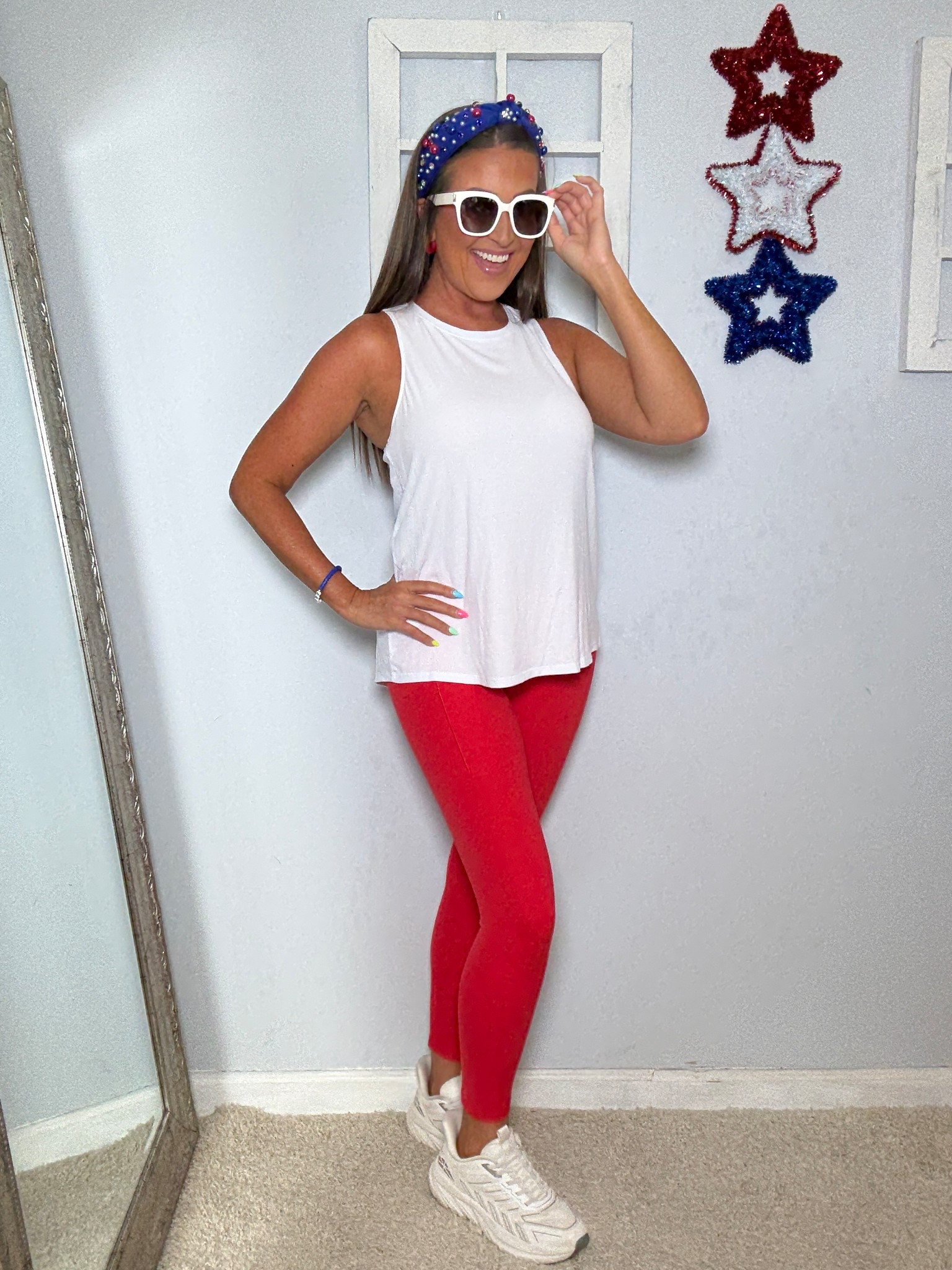 I love this overlapping back top, it’s so nice and airy. I also love the bright red leggings because they’re giving patriotic and I am here for it! 🇺🇸🙌🏽

𝐔𝐬𝐞 𝐜𝐨𝐝𝐞 𝐒𝐉𝐋𝐈𝐍𝐙𝟑𝟎𝐀 𝐭𝐨 𝐬𝐚𝐯𝐞 𝟏𝟎% 𝐨𝐧 𝐭𝐡𝐞𝐬𝐞 𝐬𝐮𝐧𝐠𝐥𝐚𝐬𝐬𝐞𝐬 𝐚𝐧𝐝 𝐚𝐥𝐥 𝐨𝐭𝐡𝐞𝐫 𝐒𝐎𝐉𝐎𝐒 𝐠𝐥𝐚𝐬𝐬𝐞𝐬 𝐨𝐧 𝐀𝐦𝐚𝐳𝐨𝐧! #sojospartner

Top: S
Leggings: S

Athleisure wear, active wear, summer outfit, summer fashion, spring outfit, spring fashion, white sneakers, 4th of July outfit, Memorial Day, bra for tank tops 

#LTKFindsUnder50 #LTKActive #LTKSummerEdit