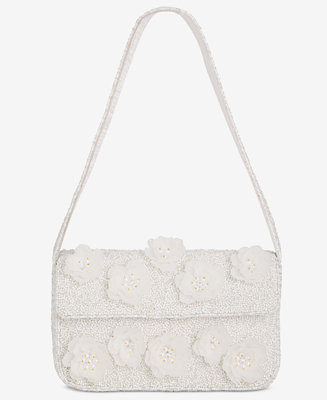 Beaded 3D Flower Shoulder Bag | Macy's
