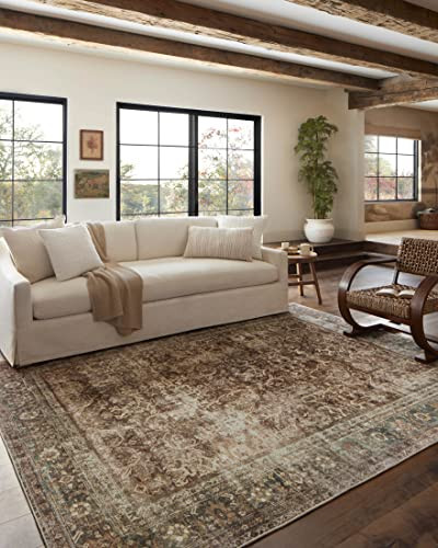 Loloi Magnolia Home by Joanna Gaines Sinclair Collection SIN-01 Rust/Lagoon 8'-6" x 11'-6", .25" ... | Amazon (US)