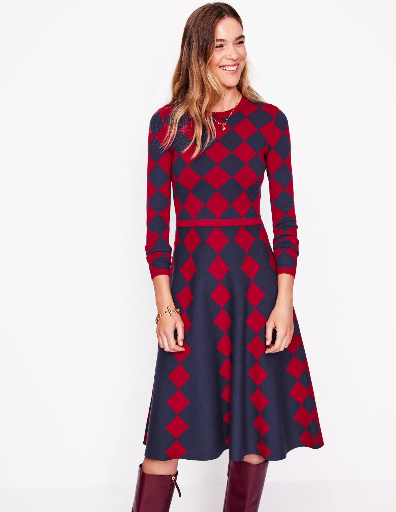 Maria Jacquard Knitted Dress | Boden (US)
