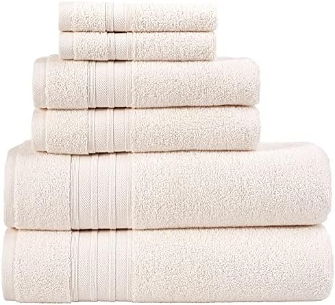 Hammam Linen 6-Piece Cream Bath Towel Set Original Turkish Cotton Soft, Absorbent and Premium Ivory  | Amazon (US)