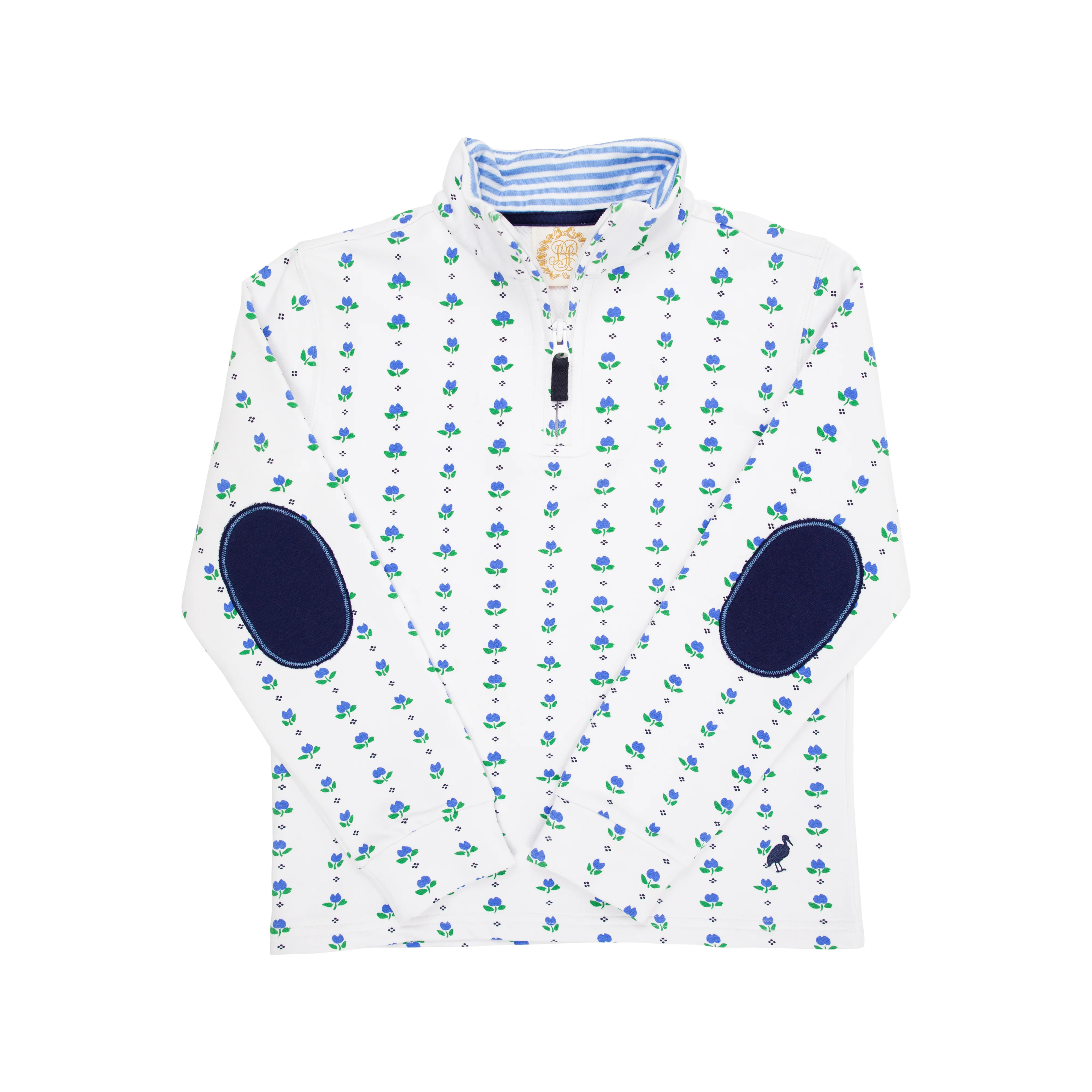 Canter Collar Half-Zip - Georgetown Tulip with Nantucket Navy | The Beaufort Bonnet Company