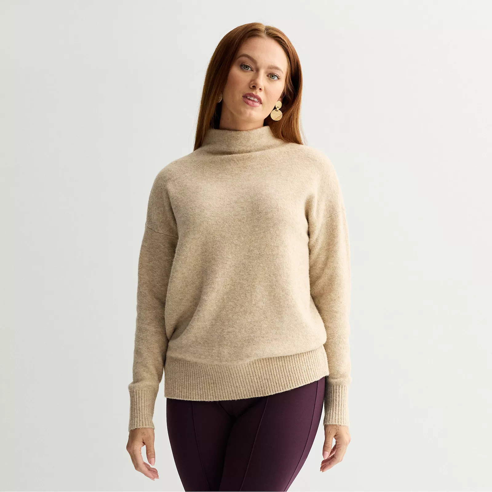 Women's Nine West Soft Funnel Neck Relaxed Sweater | Kohl's