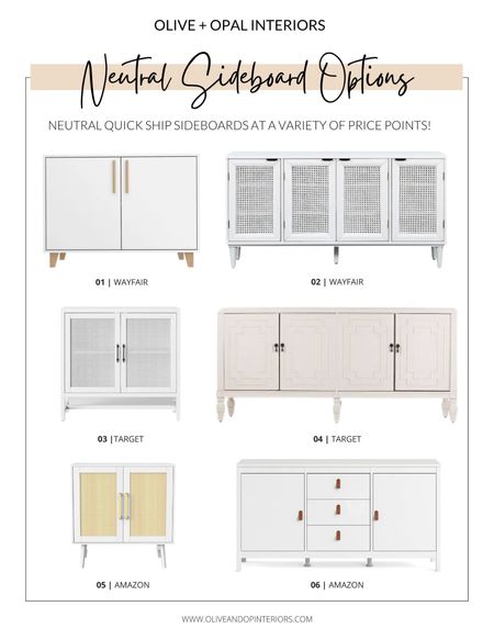 Preparing for the holidays and realize you need more storage and serving space?! Not to worry - we’ve rounded up some quick-ship neutral sideboards that will work in almost any space!
.
.
.
Wayfair 
Target 
Amazon 
White Credenza
Cream Accent Chest
Rattan
Cane
Transitional Design 

#LTKHoliday #LTKhome