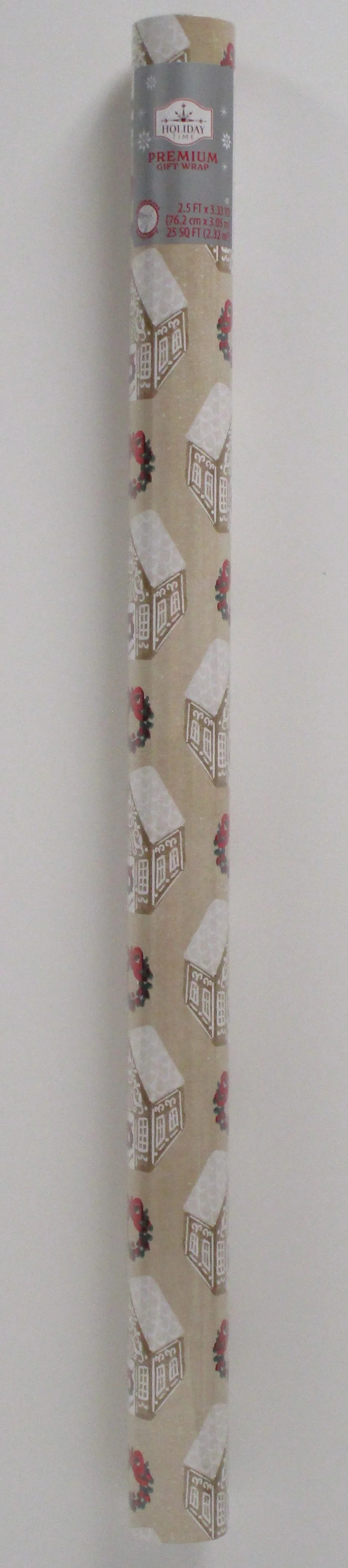 Beige Gingerbread Houses and Wreaths Premium Christmas Wrapping Paper, 25 sq ft, by Holiday Time | Walmart (US)
