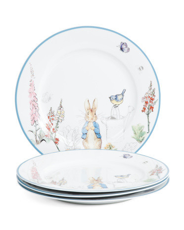 Set Of 4 Porcelain Classic Dinner Plates | TJ Maxx
