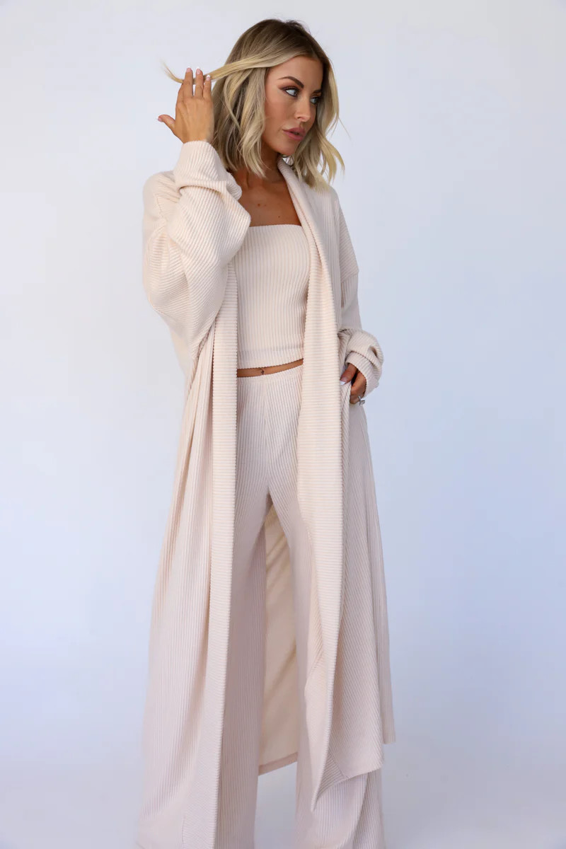 Yacht Club Tube Top Cardigan Pant Set Bellini | The Foxy Kind