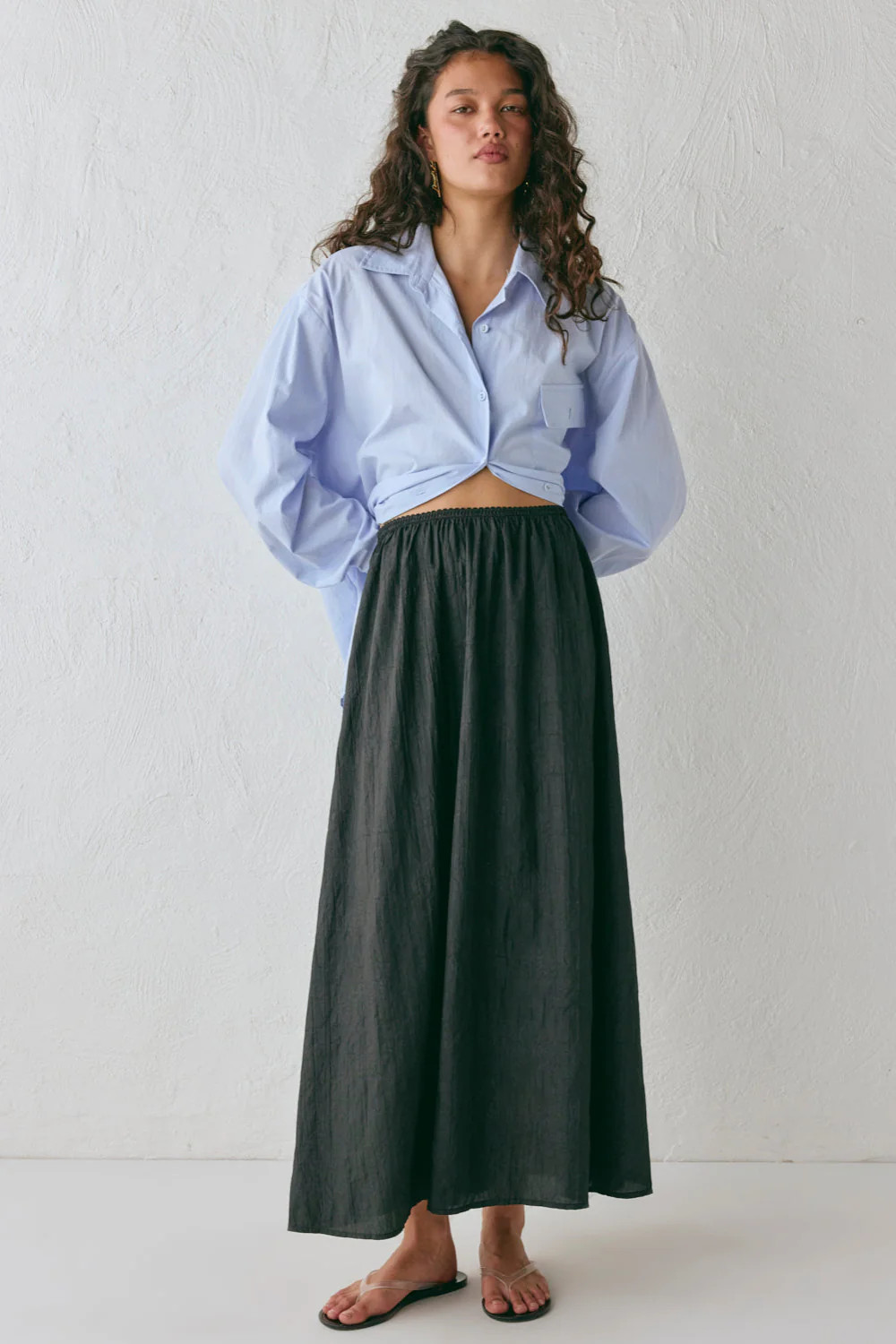 Solara Midi Skirt Black | VRG Grl