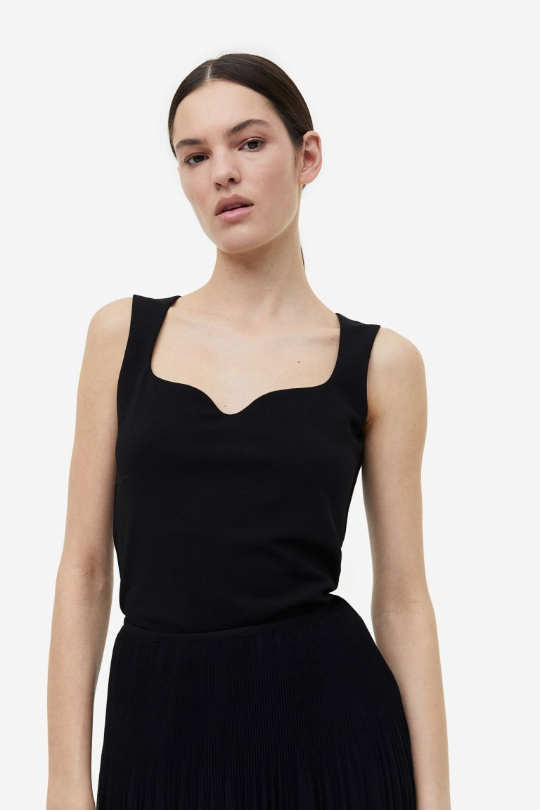 Sweetheart-neckline Top | H&M (US + CA)