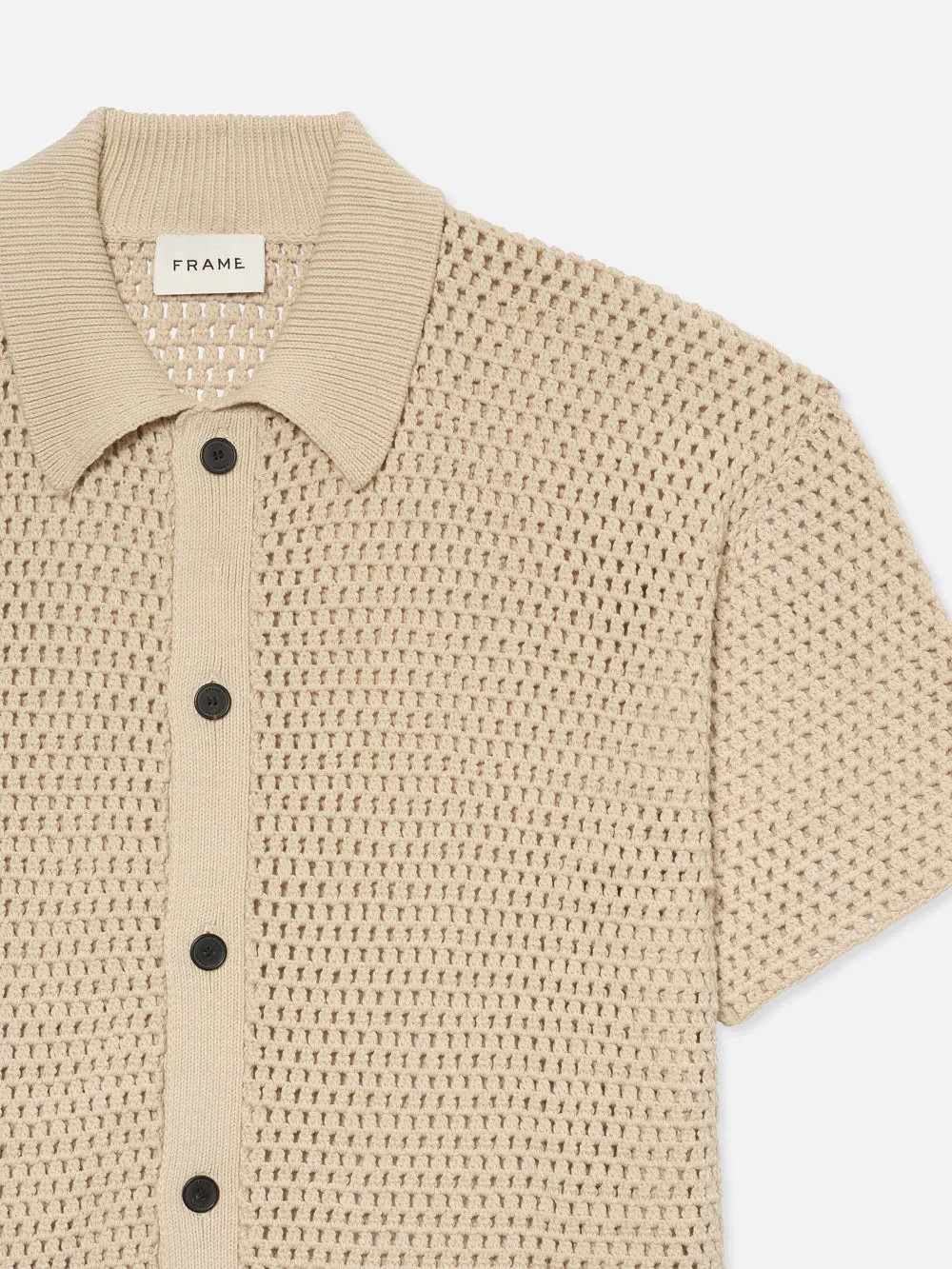 Open Weave Cardigan  in  Ecru | Frame Denim