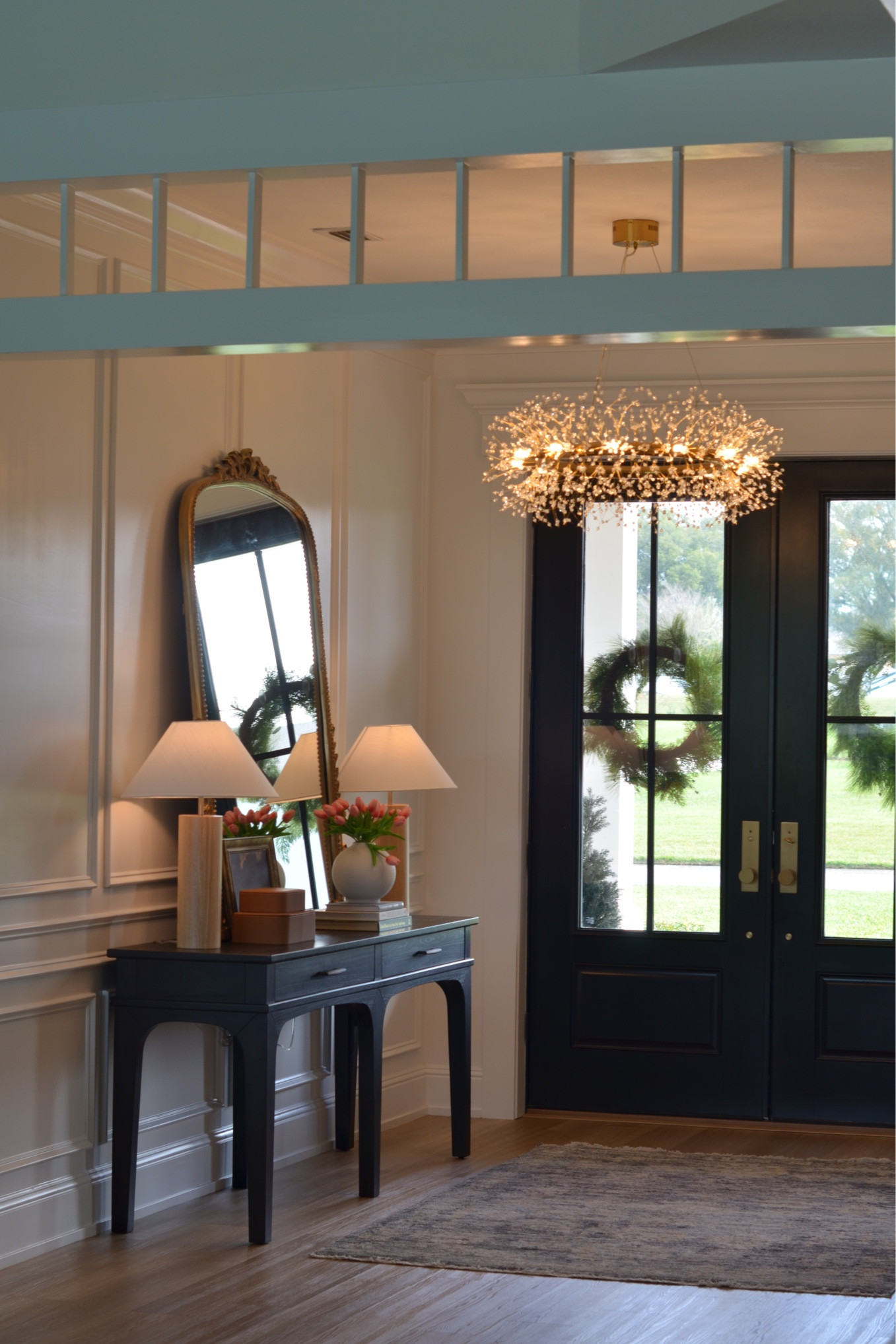 Foyer - console table, mirror, foyer chandelier, table lamp 

#LTKhome